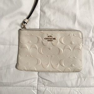 Cream/white used Coach wristlet